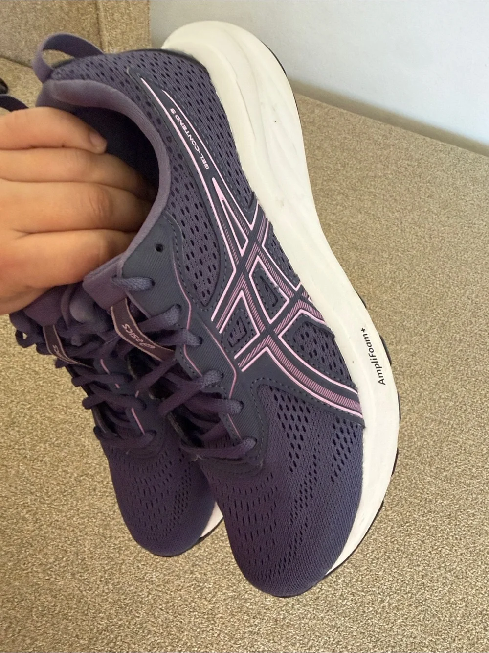 ASICS AMPLIFOAM +GEL CONTEND 9 WOMENS SZ 8 RUNNING WALKING SNEAKERS